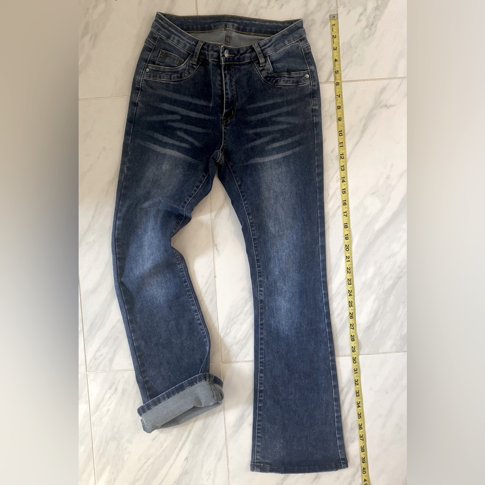 SHEIN Slant Pocket Flare Jeans